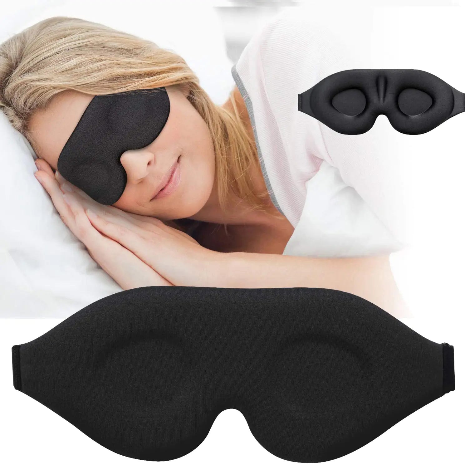 GlowFlex 3D Sleep Mask for Travel & Relaxation